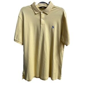 Polo Golf Ralph Lauren Polo Shirt Mens L Yellow Pony Logo Short Sleeve Pro Fit‎